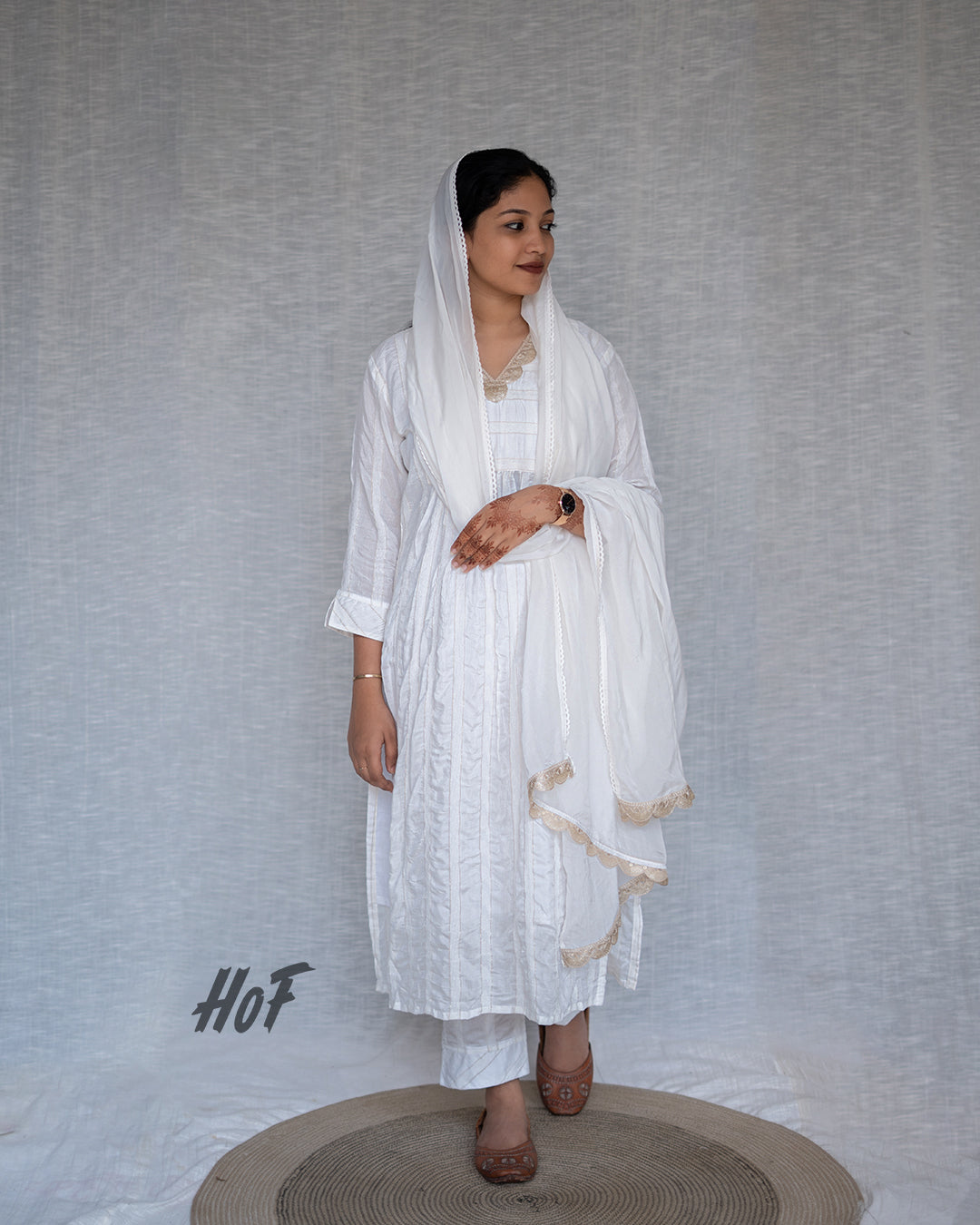 MyHof White Suit Set In Muslin