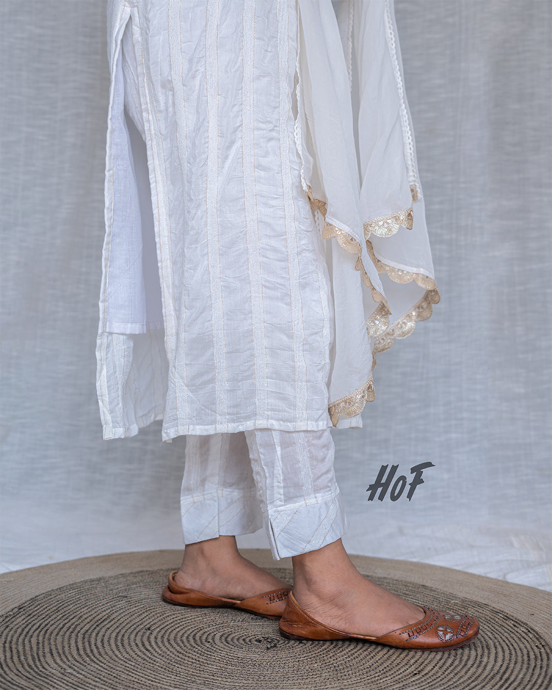 MyHof White Suit Set In Muslin