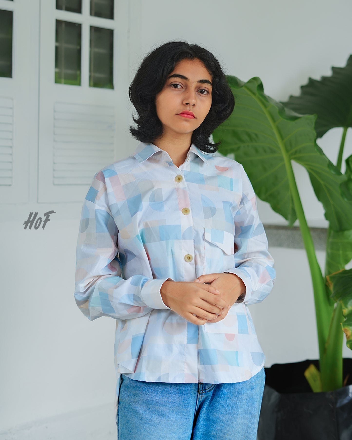 MyHof Multi-color Box Print Shirt