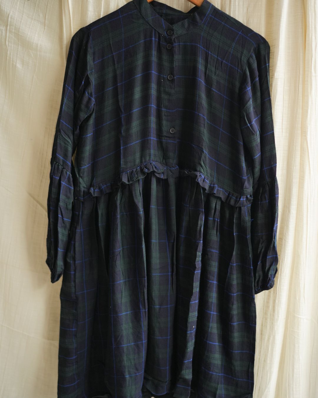 MyHof Blue & Green Checked  Knee Length Top