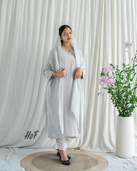 MyHof Silver Suit Set In Muslin