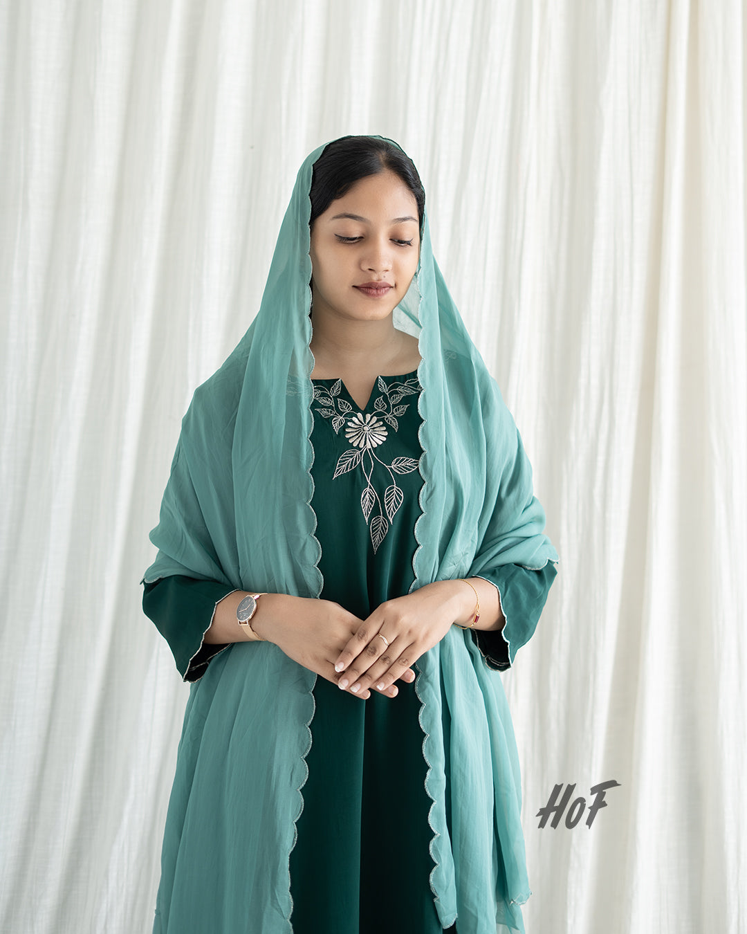 MyHof Green Suit Set In Muslin