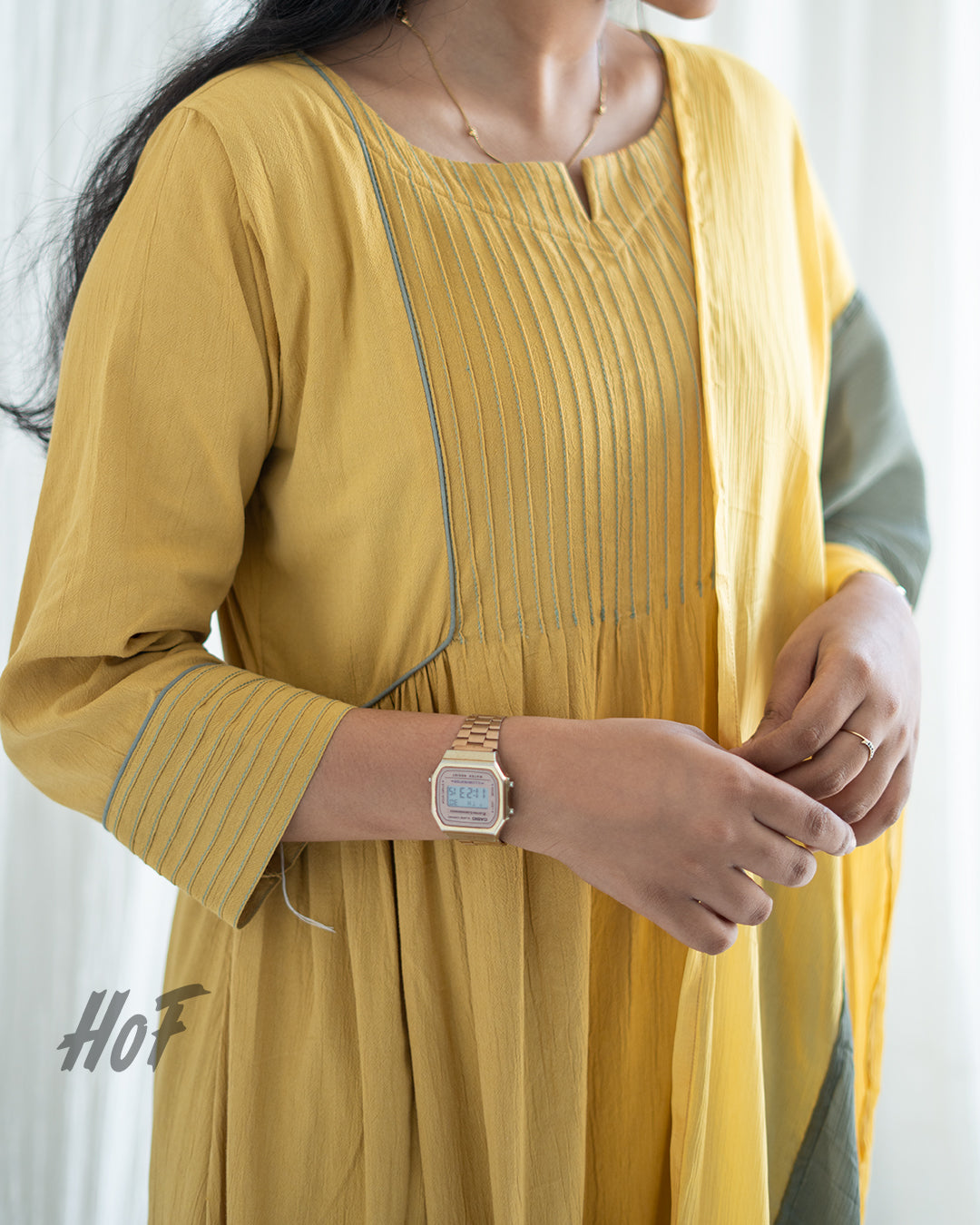 MyHof Mustard Yellow Suit Set In Cotton