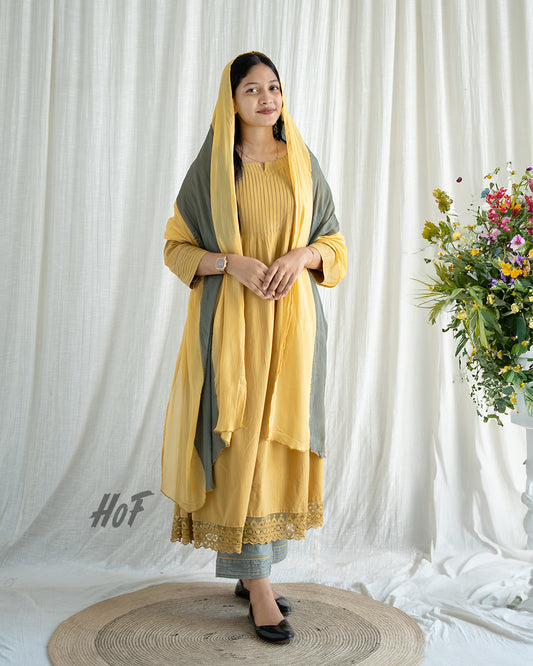 MyHof Mustard Yellow Suit Set In Cotton