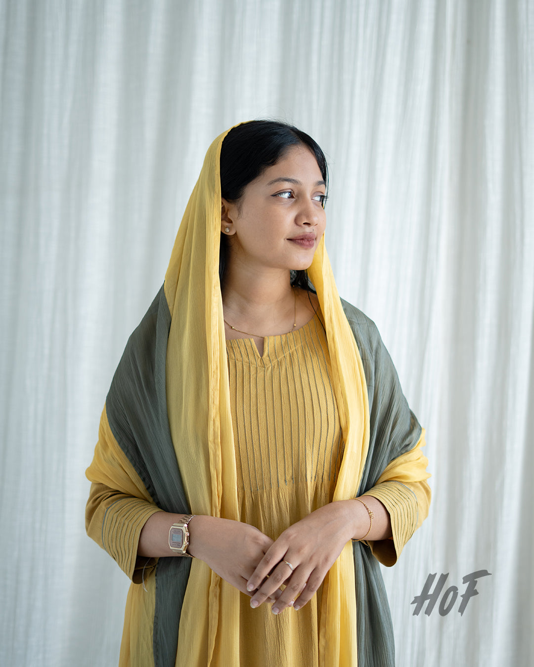 MyHof Mustard Yellow Suit Set In Cotton