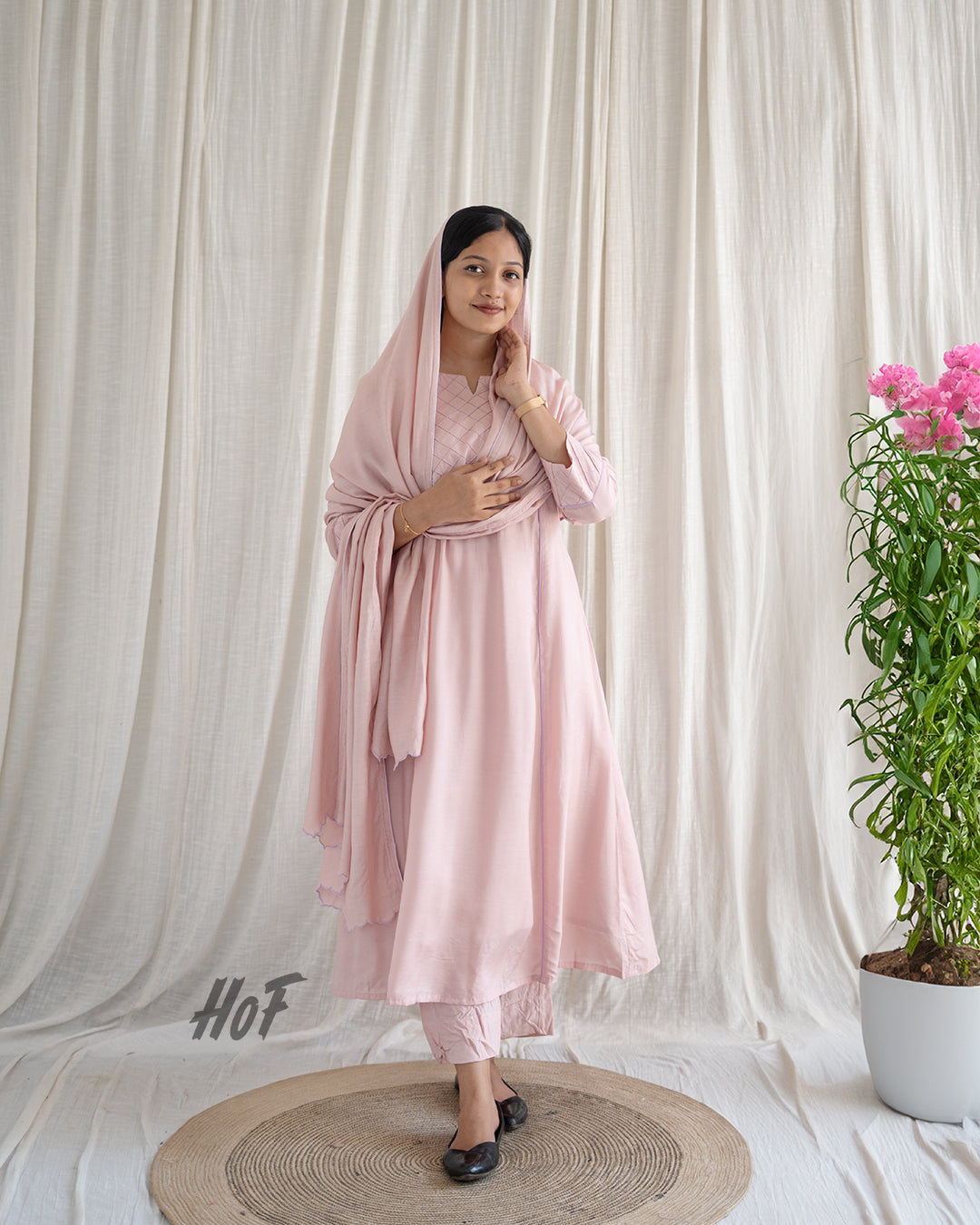 MyHof Pink Suit Set In Muslin