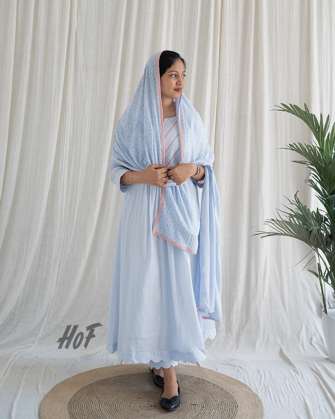 MyHof Powder Blue suit set In Cotton