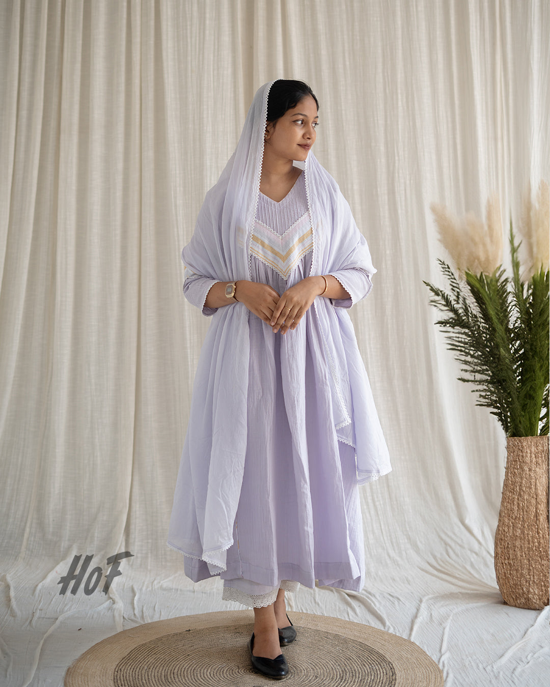 MyHof Lavender Suit Set In Cotton