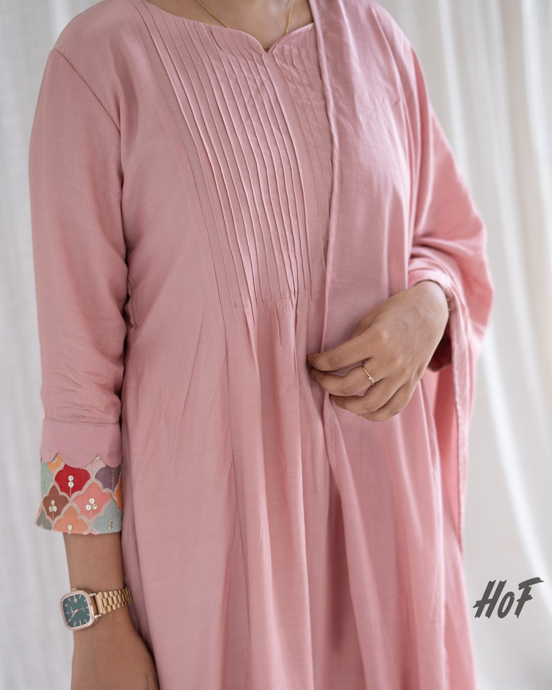 MyHof Powder Pink Suit Set In Muslin