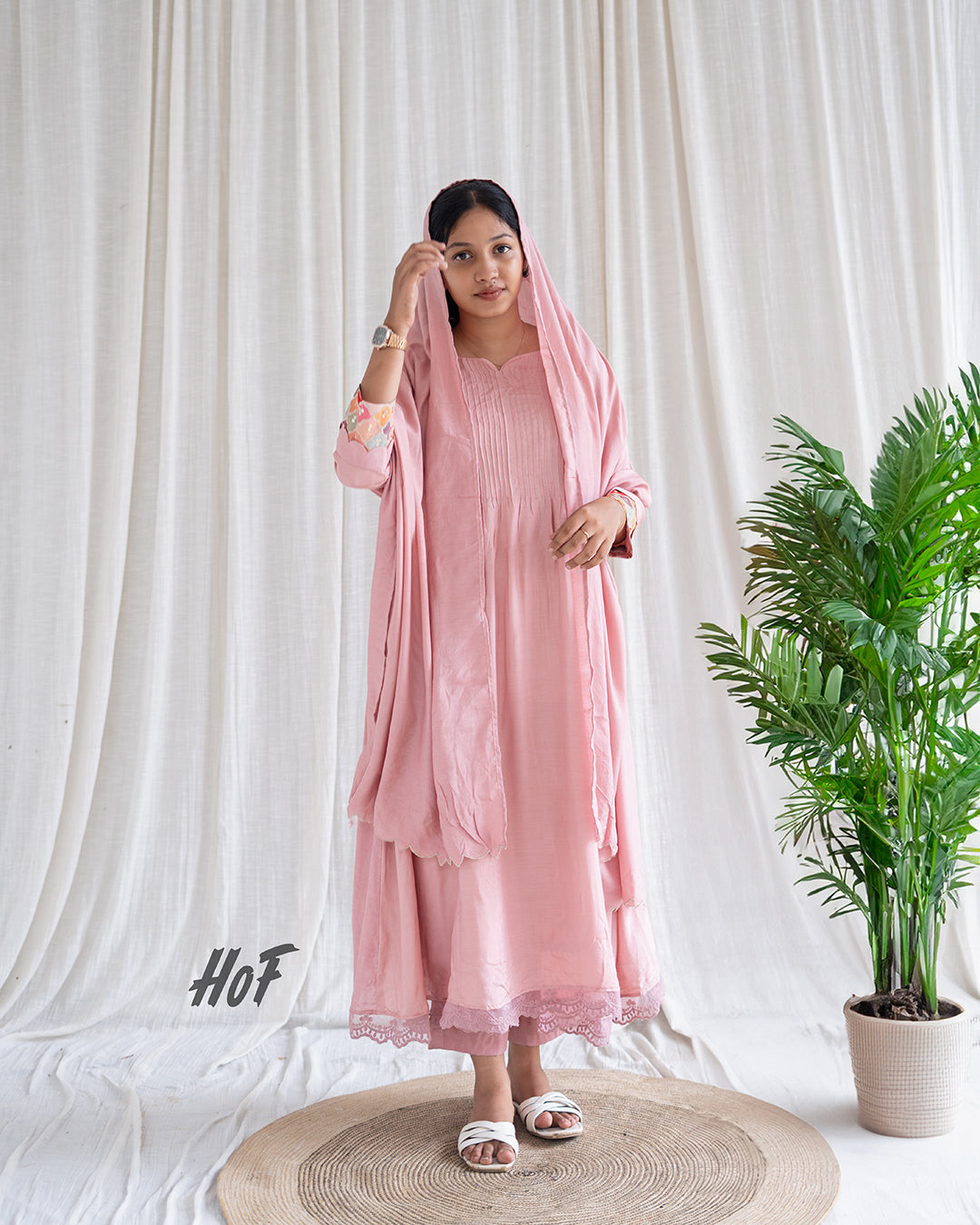 MyHof Powder Pink Suit Set In Muslin