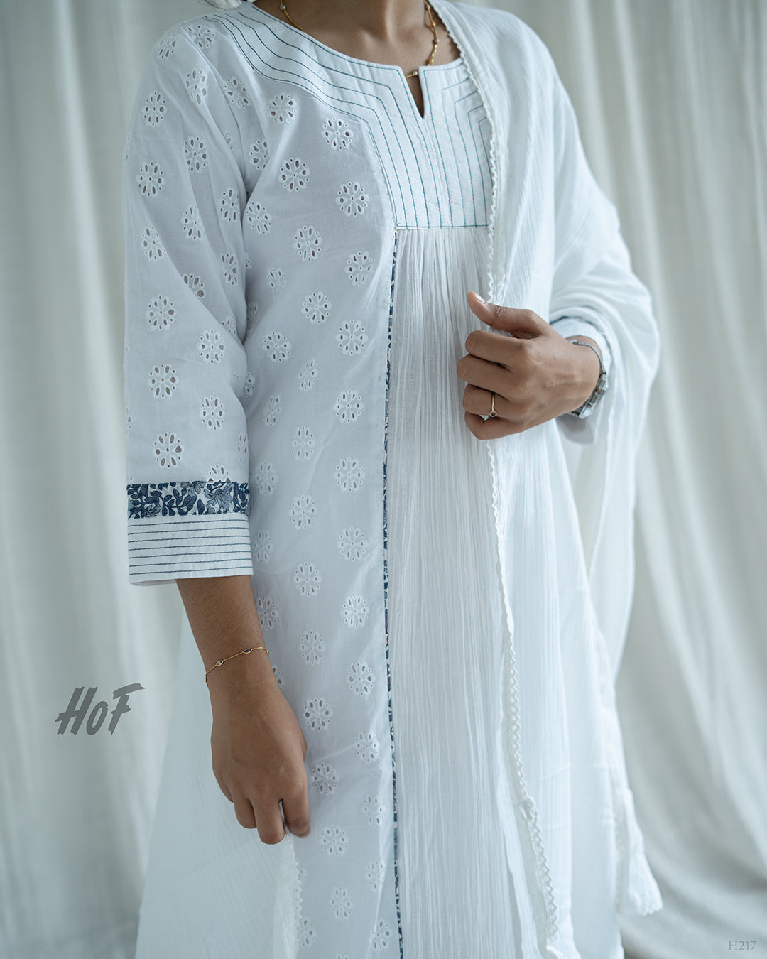 MyHof White Suit Set In Cotton Hakoba