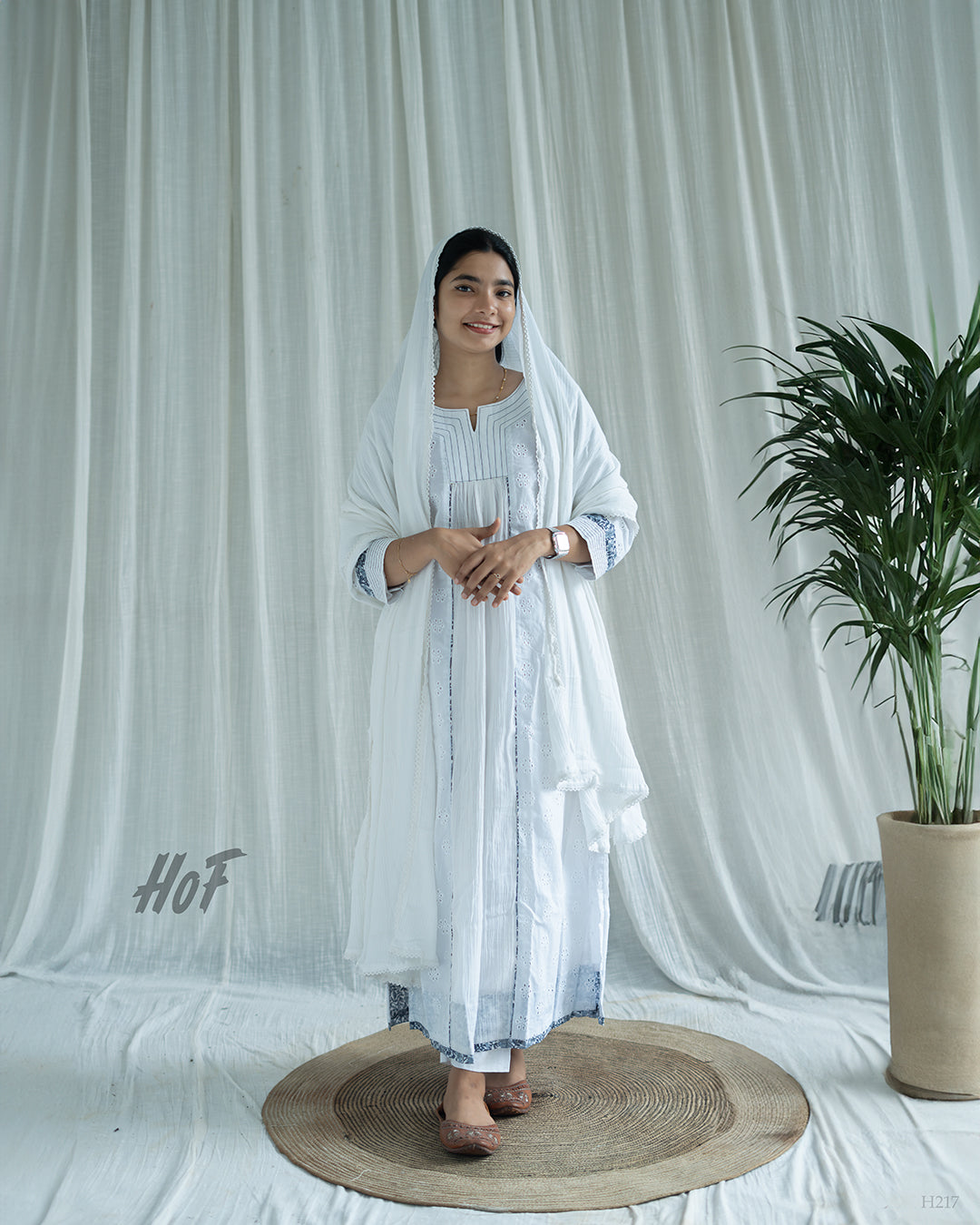 MyHof White Suit Set In Cotton Hakoba