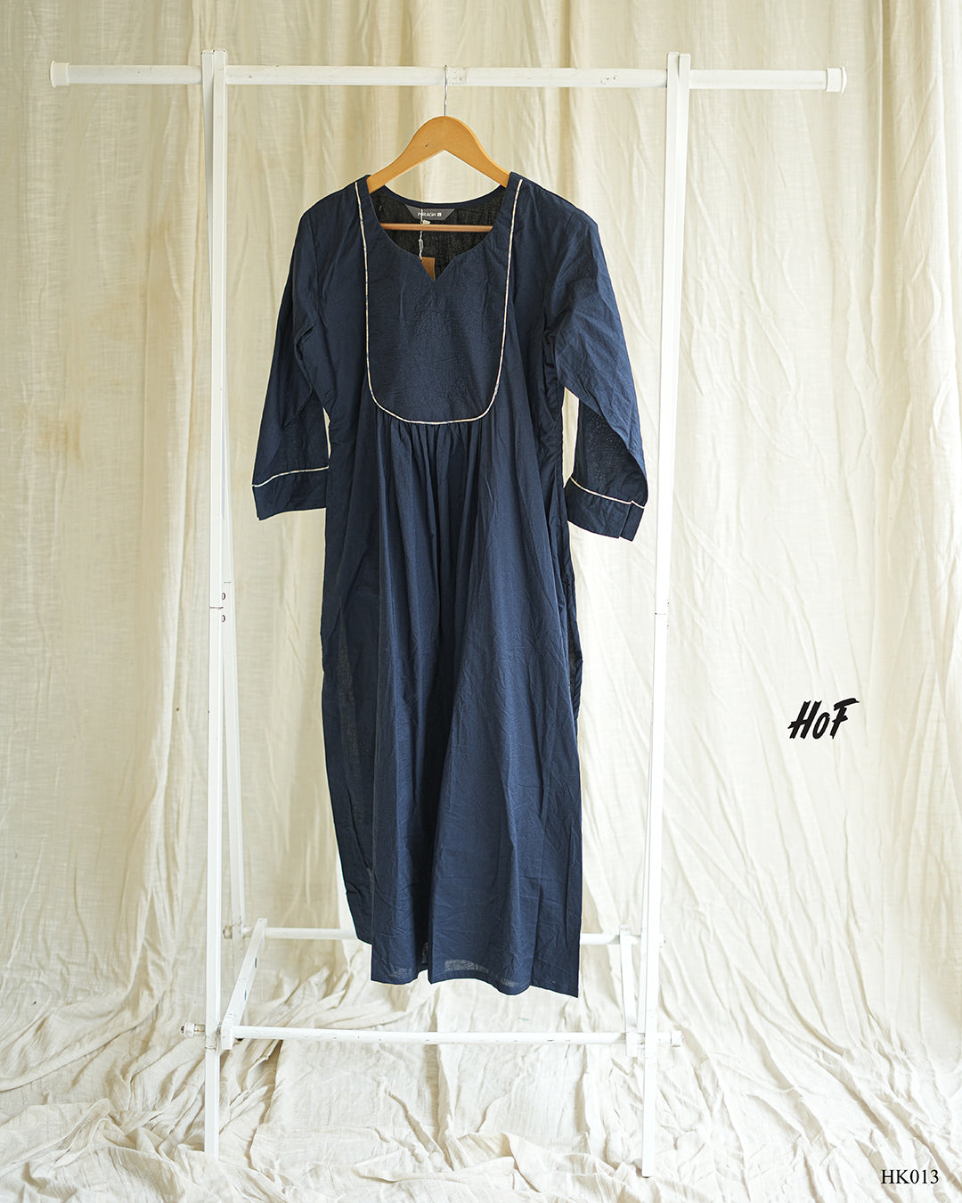 MyHof Blue Casual Kurti In Cotton