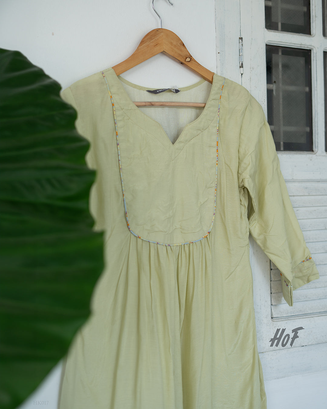 MyHof Pastel Green Casual Kurti In Muslin