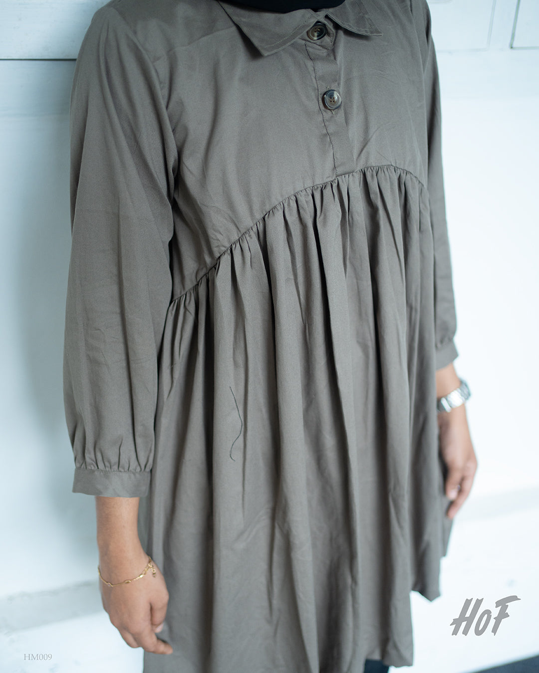 MyHof Plain Grey Color Short Top In Cotton