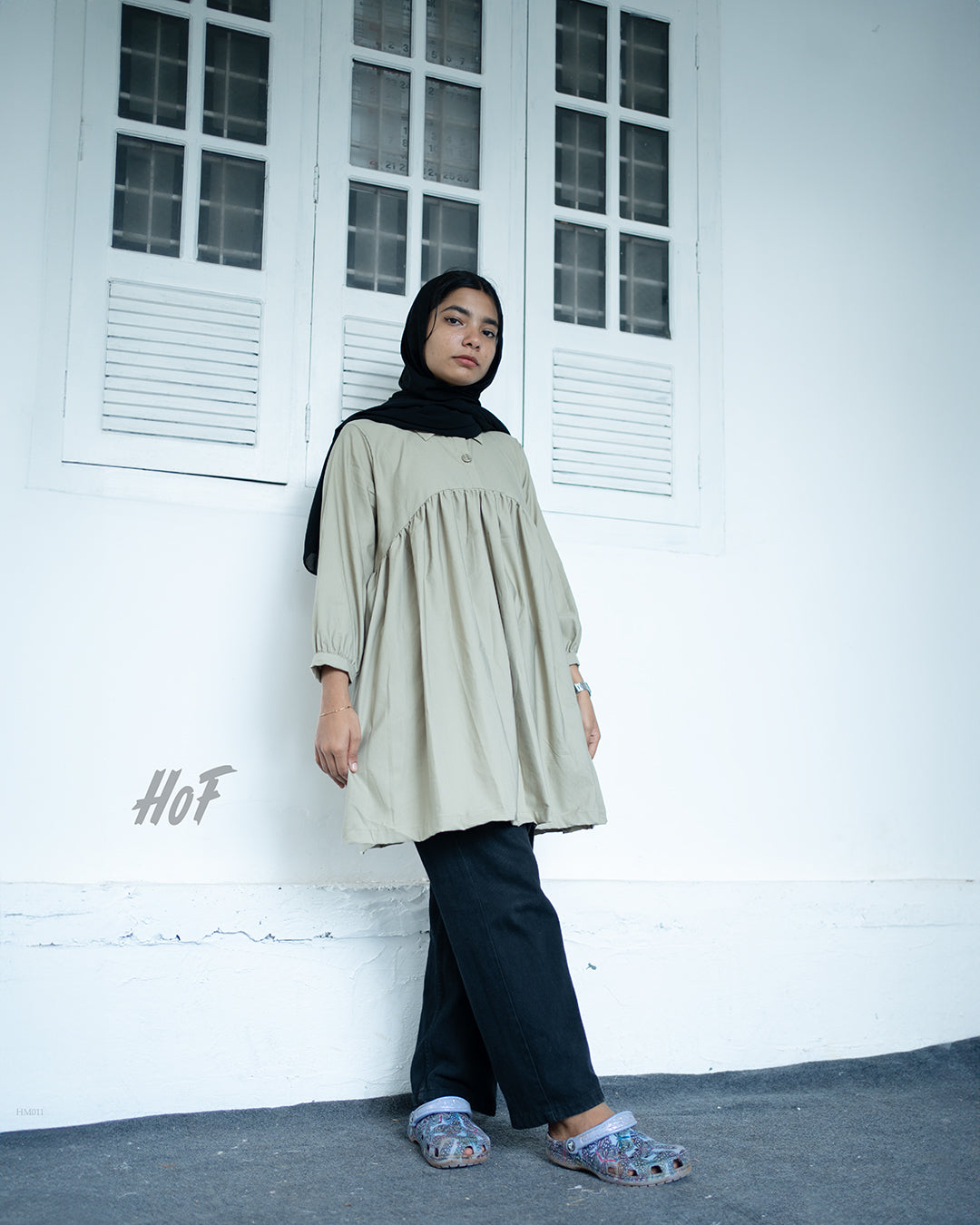 MyHof Plain Tea Color Short Top In Cotton