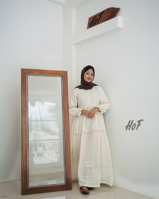 MyHof Off-White Long Gown In Cotton Hakoba