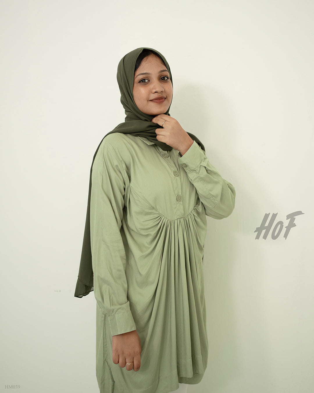 MyHof Pista Green Short Top In Cotton