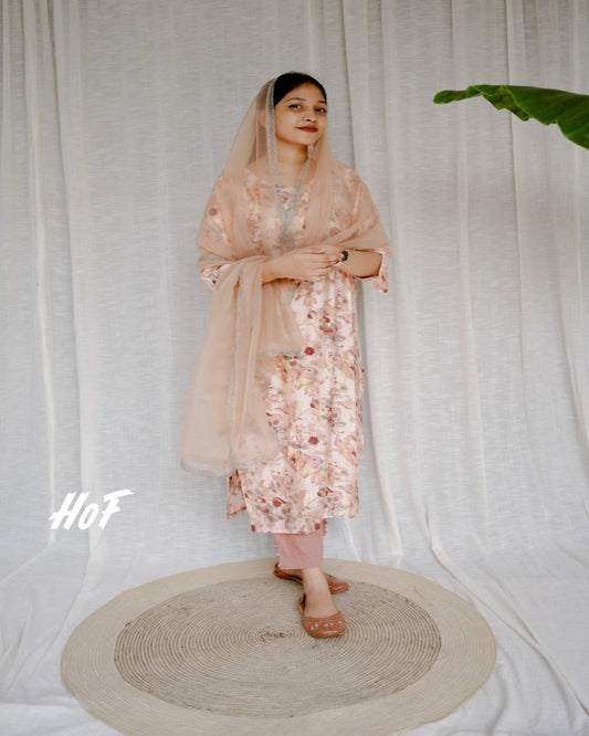 MyHof Floral Printed Suit Set In Muslin